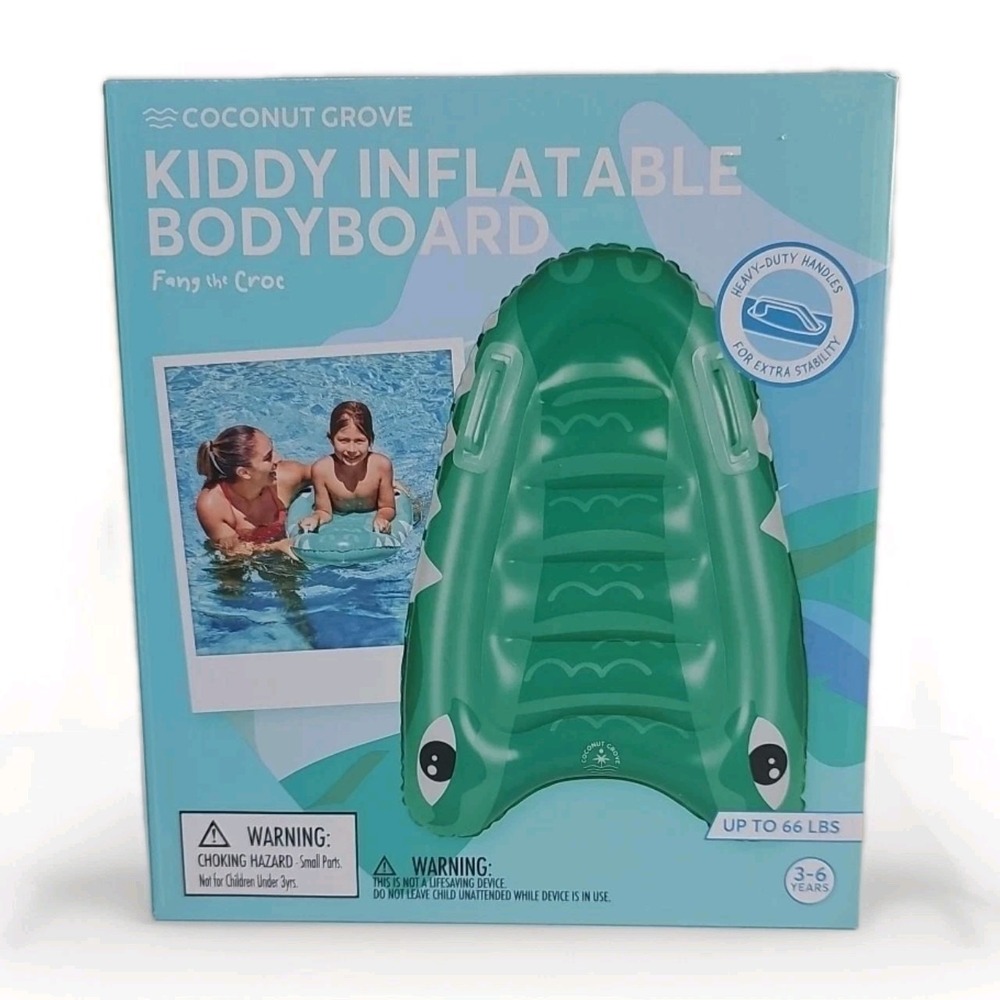 Coconut Grove Fang‎ the Croc Inflatable Kiddy Inflatable Body Board Up To 66 Lbs